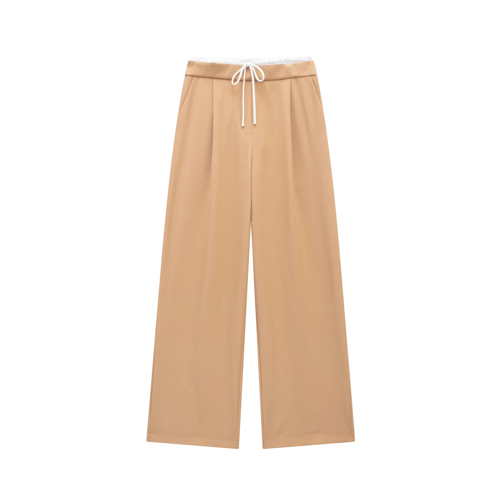 Eleganckie spodnie z wysokim stanem i bocznym suwakiem Głównik