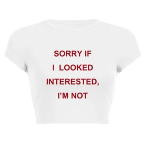 Estetyczny crop top bez pleców Y2K z napisem damski Beżowy