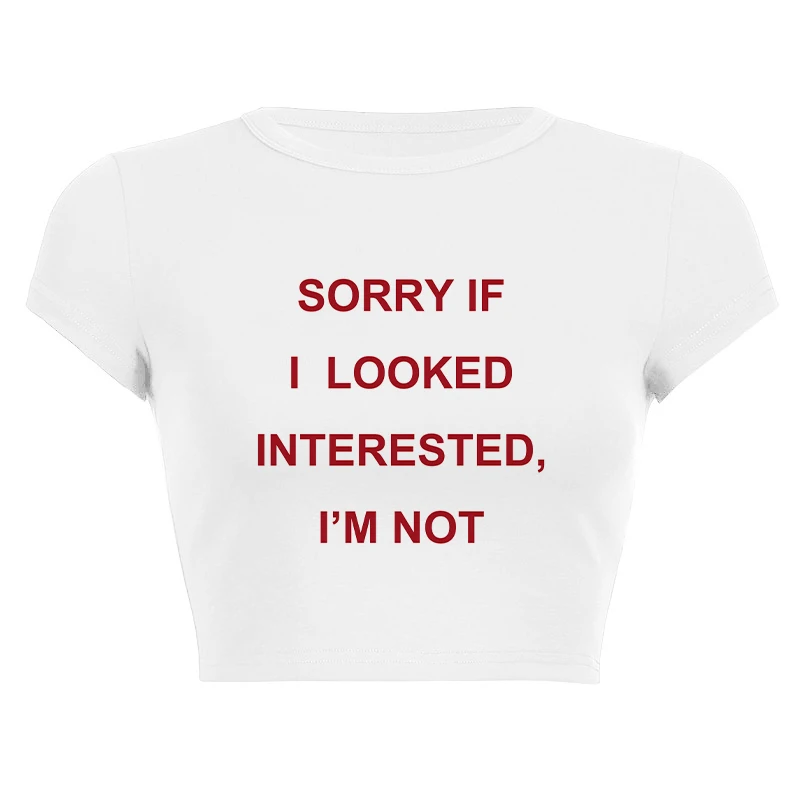 Estetyczny crop top bez pleców Y2K z napisem damski Beżowy