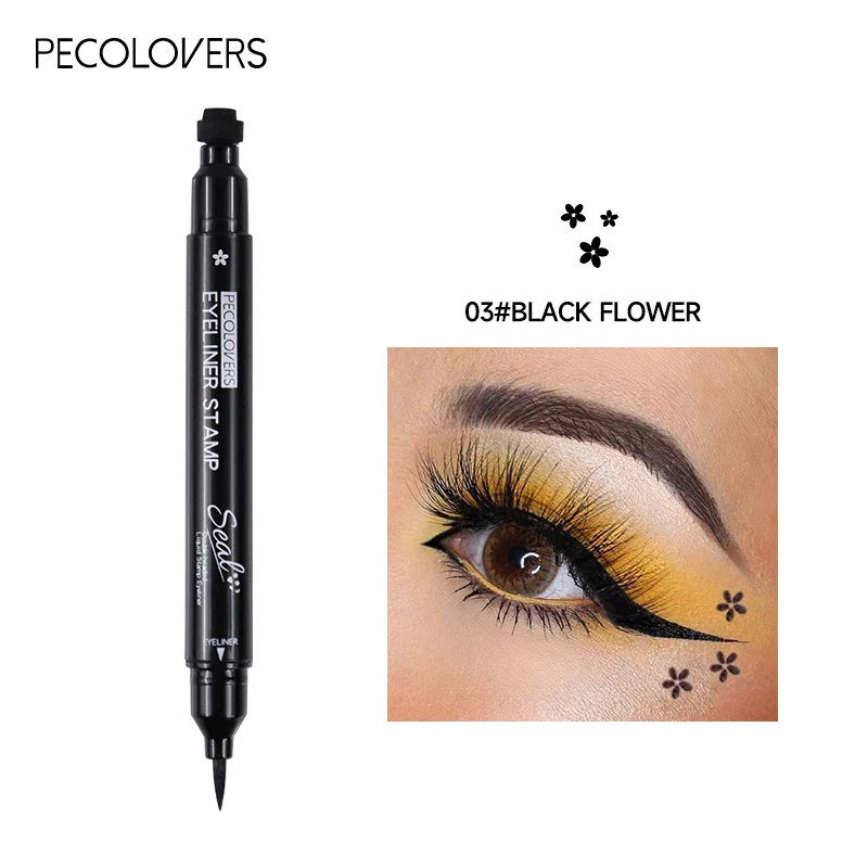 Eyeliner 2w1 dwugłowicowy w kształcie księżyca — szybkoschnący Czekolada