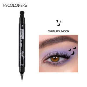 Eyeliner 2w1 dwugłowicowy w kształcie księżyca — szybkoschnący Pomarańczowy