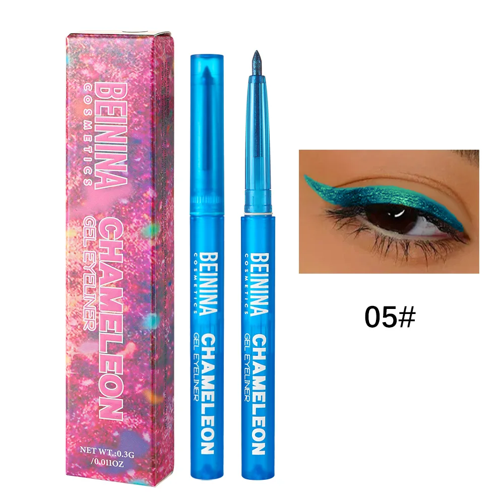 Eyeliner kameleon perłowy metaliczny aurora zmieniający kolor Jasnoszary