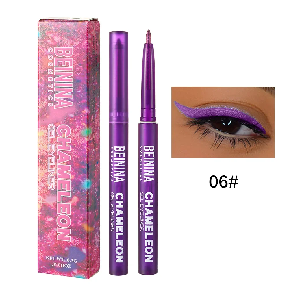 Eyeliner kameleon perłowy metaliczny aurora zmieniający kolor Jasnozielony
