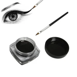 Eyeliner w kremowym żelu czarny z pędzlem wodoodporny