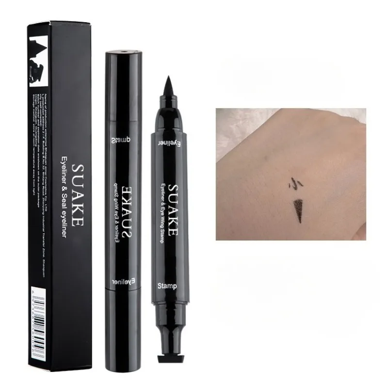 Eyeliner w płynie 2w1 sztyft dwustronny czarny wodoodporny szybkoschnący Błękitny