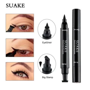 Eyeliner ze skrzydełkowym stempelkiem 2 w 1 — czarny płynny Błękitny