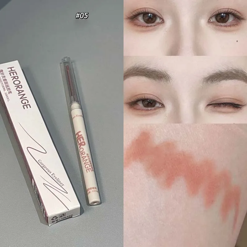 Eyeliner żelowy w długopisie 5 kolorów — kawa latte i czekolada Jasnoszary