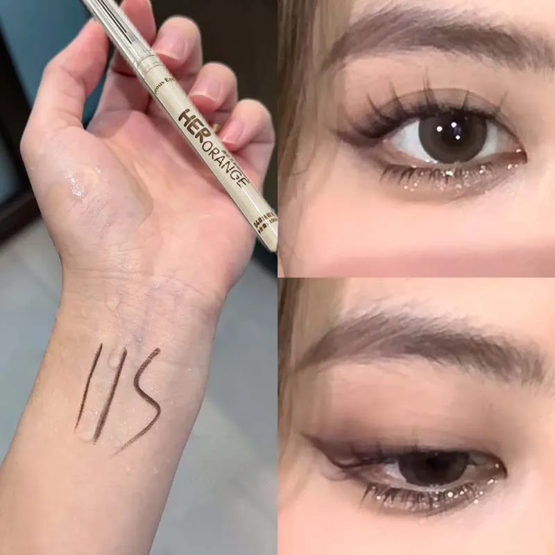 Eyeliner żelowy w długopisie 5 kolorów — kawa latte i czekolada Pomarańczowy