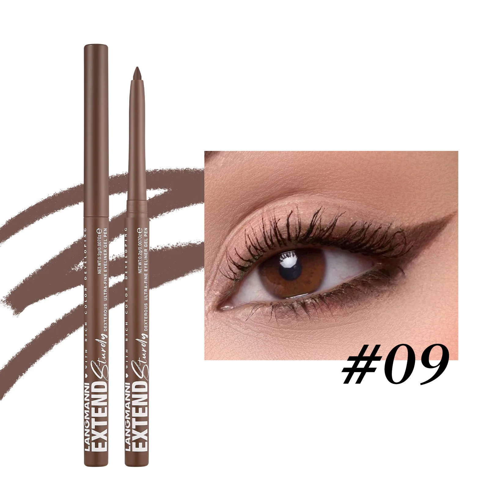 Eyeliner żelowy w ołówku z brokatem — niebieski i fioletowy Ciemny szary
