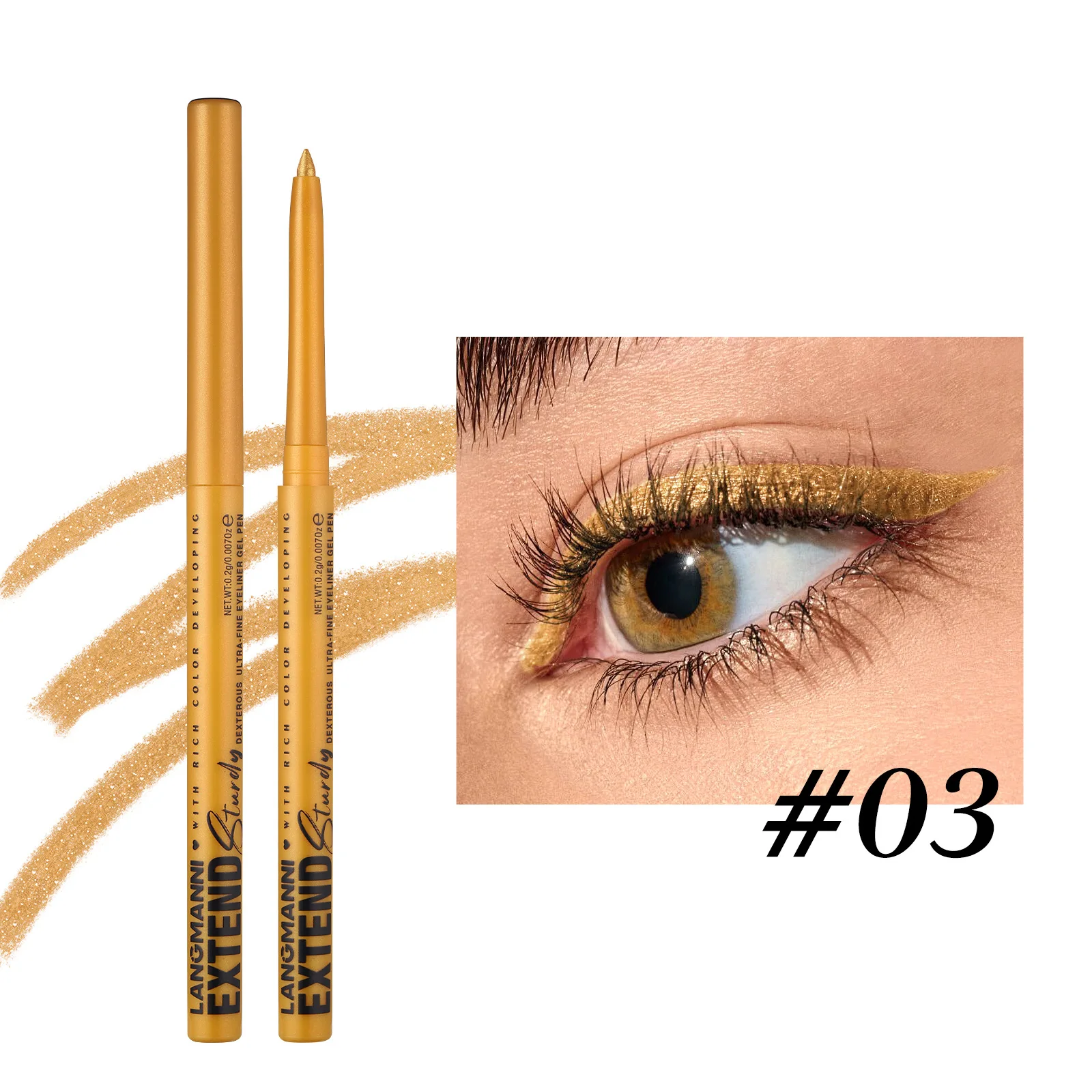 Eyeliner żelowy w ołówku z brokatem — niebieski i fioletowy Czekolada