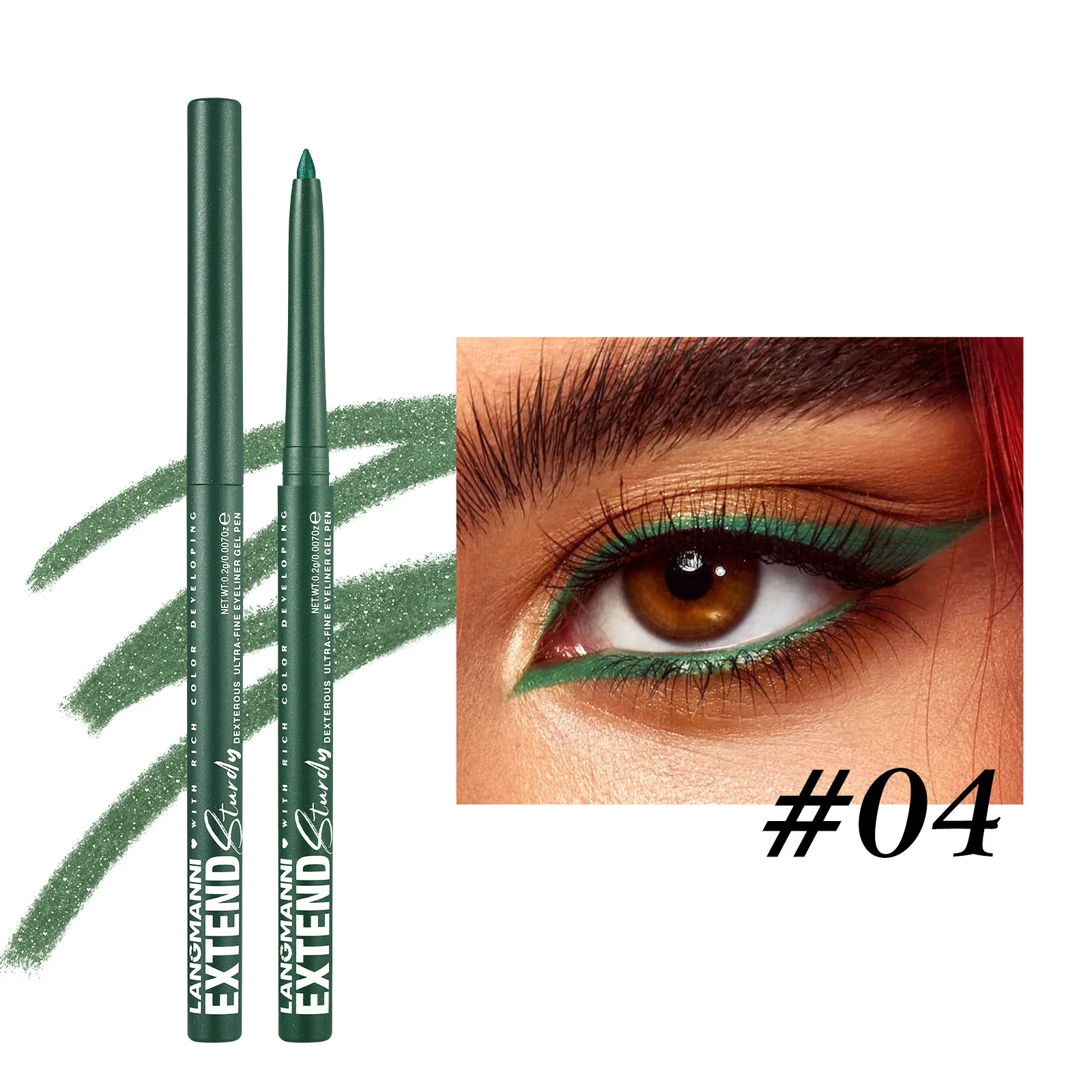 Eyeliner żelowy w ołówku z brokatem — niebieski i fioletowy Pomarańczowy