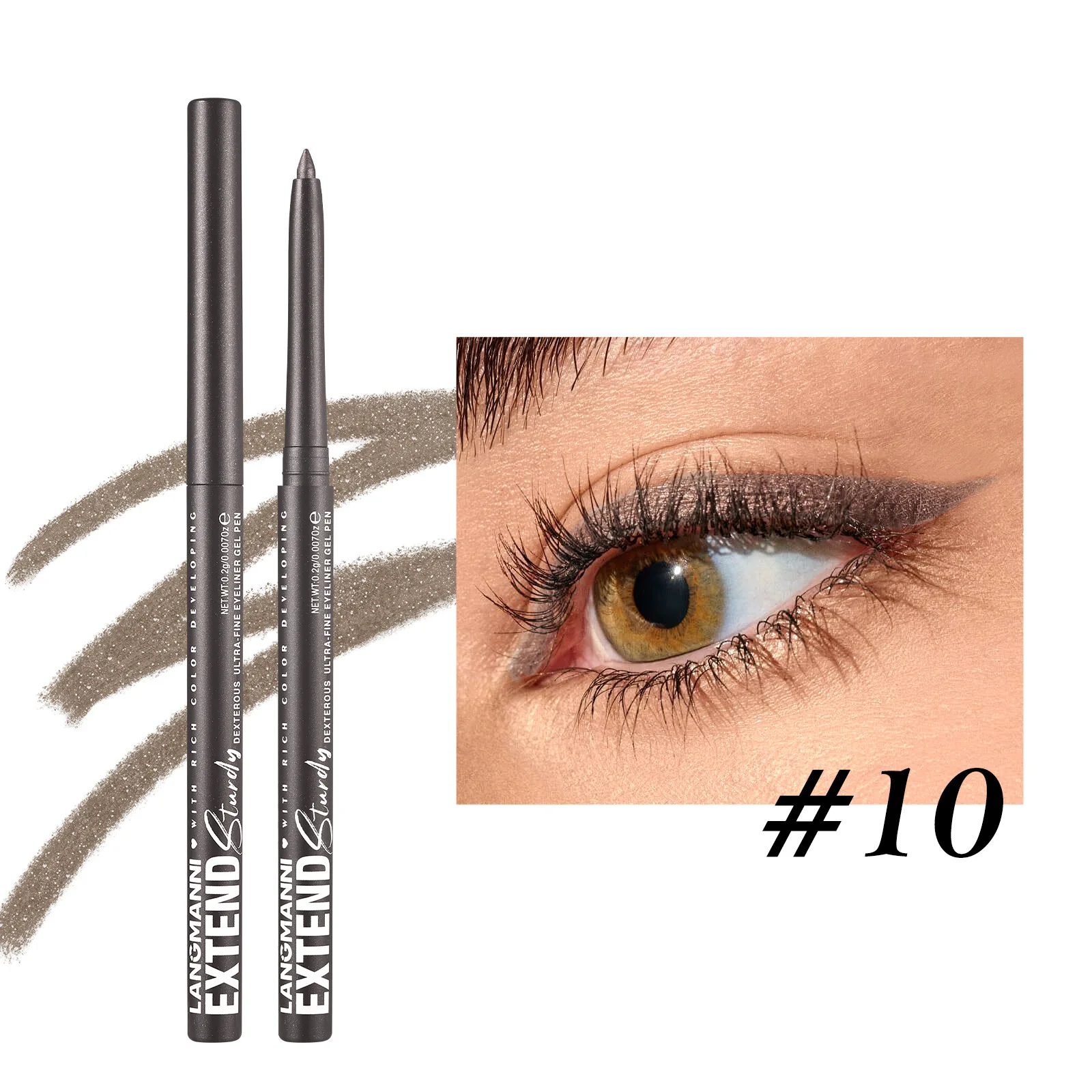 Eyeliner żelowy w ołówku z brokatem — niebieski i fioletowy śliwka
