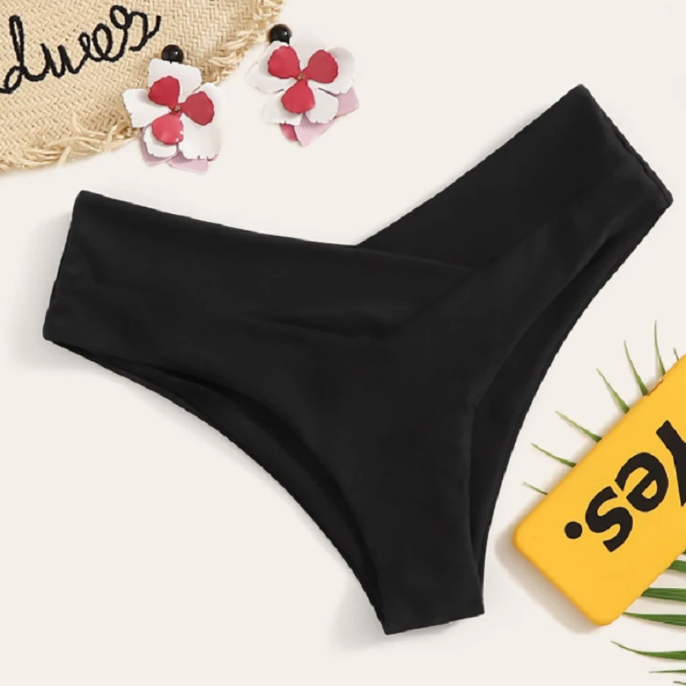 Figi bikini cheeky z wysokim stanem — brazylijskie stringi Armijna zieleń