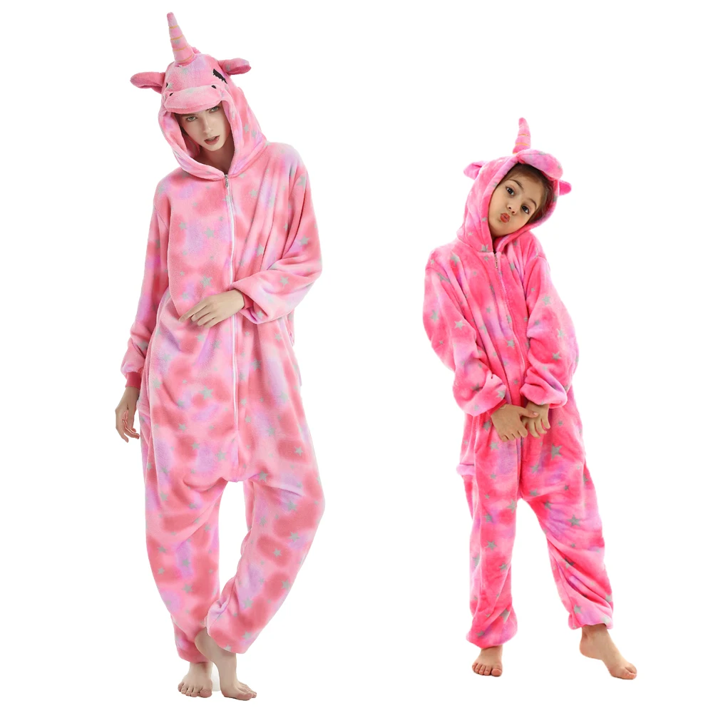 Flanelowa piżama onesie ze zwierzęciem cosplay damska Ciemnoszary