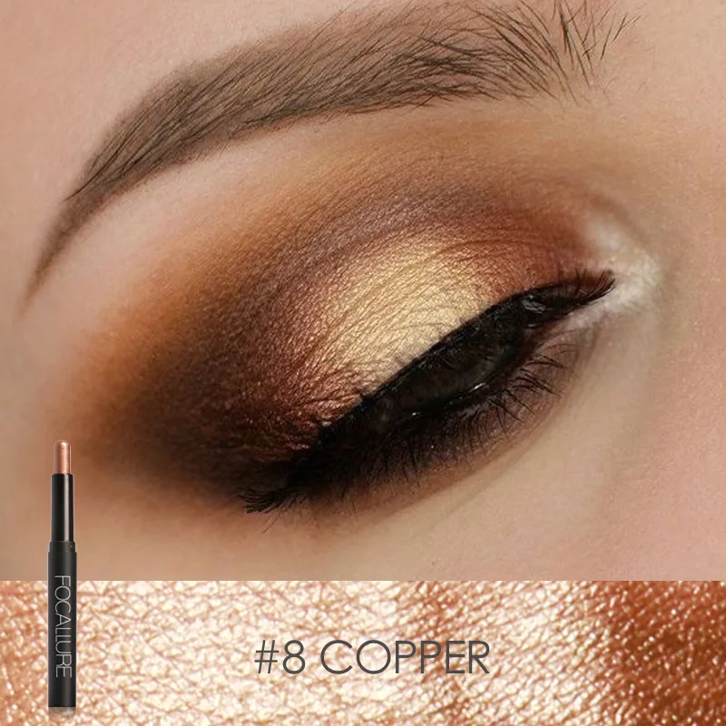 FOCALLURE 24 kredki cieni do powiek brokatowe shimmer zestaw Khaki