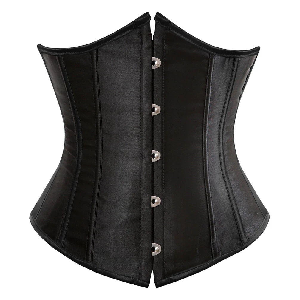 Gorset pod biust modelujący talię ze sznurowaniem w stylu steampunk Czarny