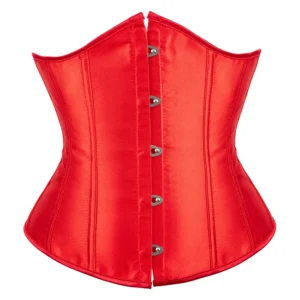 Gorset pod biust modelujący talię ze sznurowaniem w stylu steampunk Czerwony