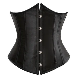 Gorset wyszczuplający talię w stylu steampunk ze sznurowaniem Czarny