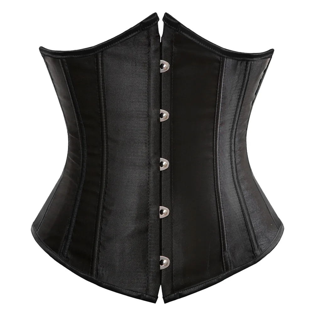 Gorset wyszczuplający talię w stylu steampunk ze sznurowaniem Czarny