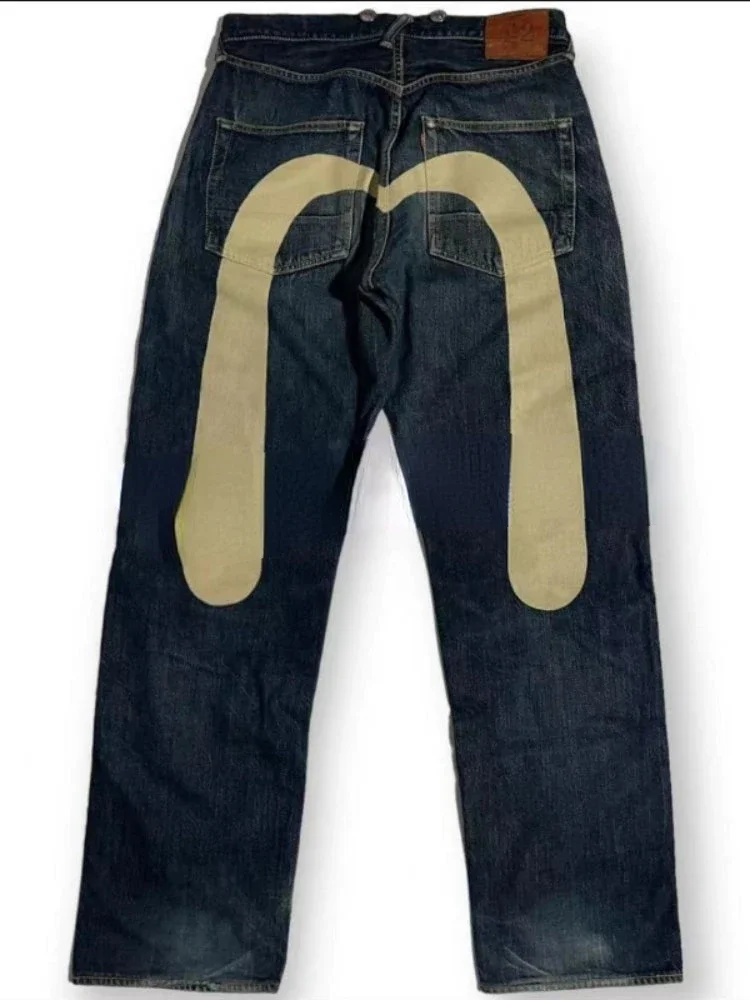 Gothic cargo jeansy punk z szerokimi nogawkami Beżowy