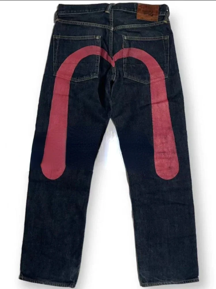 Gothic cargo jeansy punk z szerokimi nogawkami Niebieski