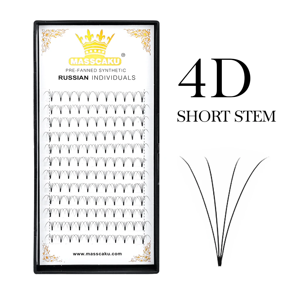 Gotowe wachlarze Russian volume szerokie 3D–20D short stem – mink Jasny niebieski