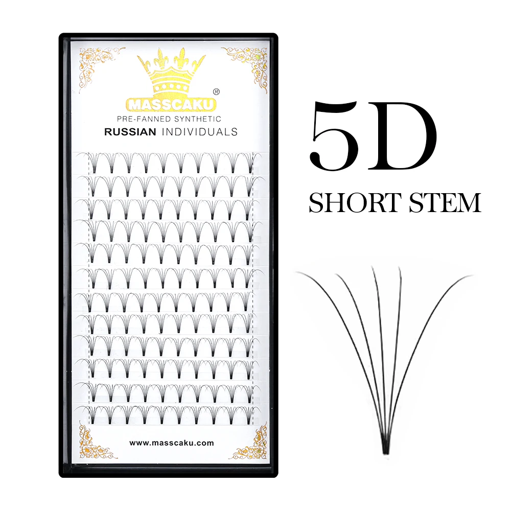 Gotowe wachlarze Russian volume szerokie 3D–20D short stem – mink Nieba niebieski