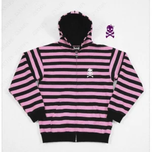 Gotycka bluza z kapturem w stylu Harajuku z czaszką Różowy