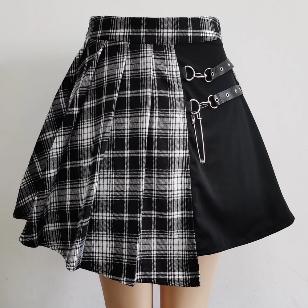 Gotycka koronkowa mini spódniczka z falbanami Harajuku Grunge Czerwony arbuz