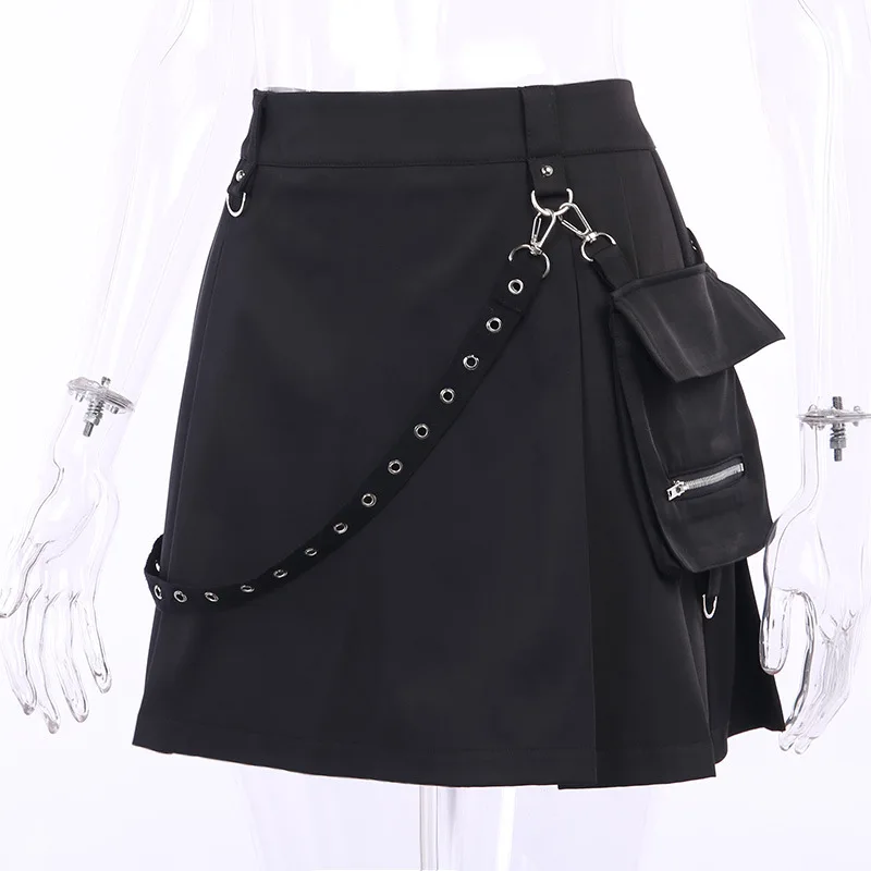 Gotycka koronkowa mini spódniczka z falbanami Harajuku Grunge Turkusowy