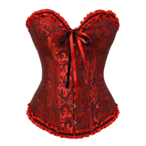 Gotycki gorset koronkowy w stylu vintage Czarny