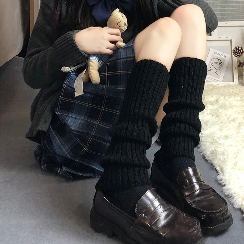 Gotyckie ocieplacze na nogi w paski – Kawaii Lolita Beżowy