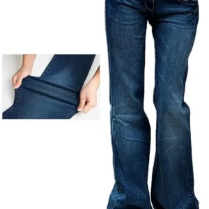 Damskie jeansy dzwony vintage Harajuku z niskim stanem Niebieski