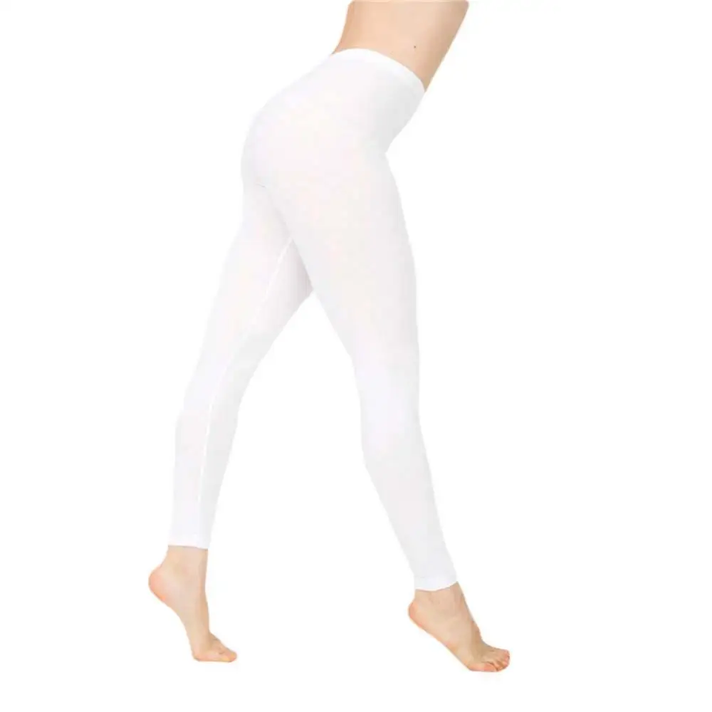 Jednokolorowe legginsy Milk Silk rozciągliwe z wysokim stanem Biały