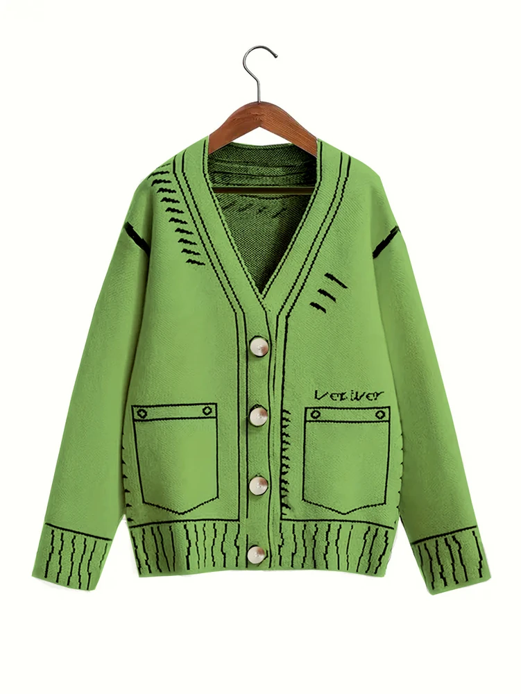 Kardigan damski plus size sweter z odkrytymi ramionami jesień Jasny zielony