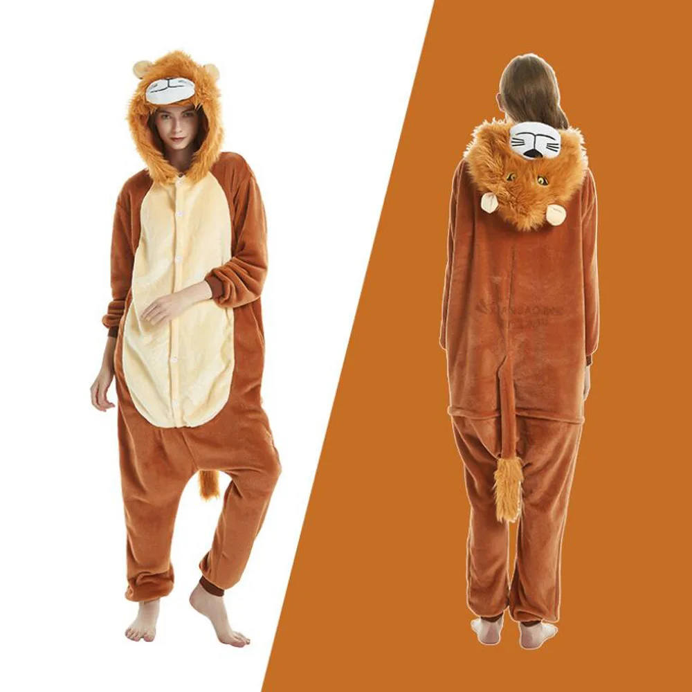 Kigurumi kombinezon zwierzęcy z kapturem plus size Khaki