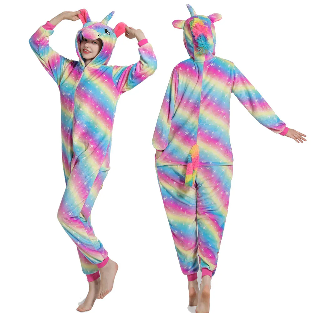 Kigurumi kombinezon zwierzęcy z kapturem plus size Różowy