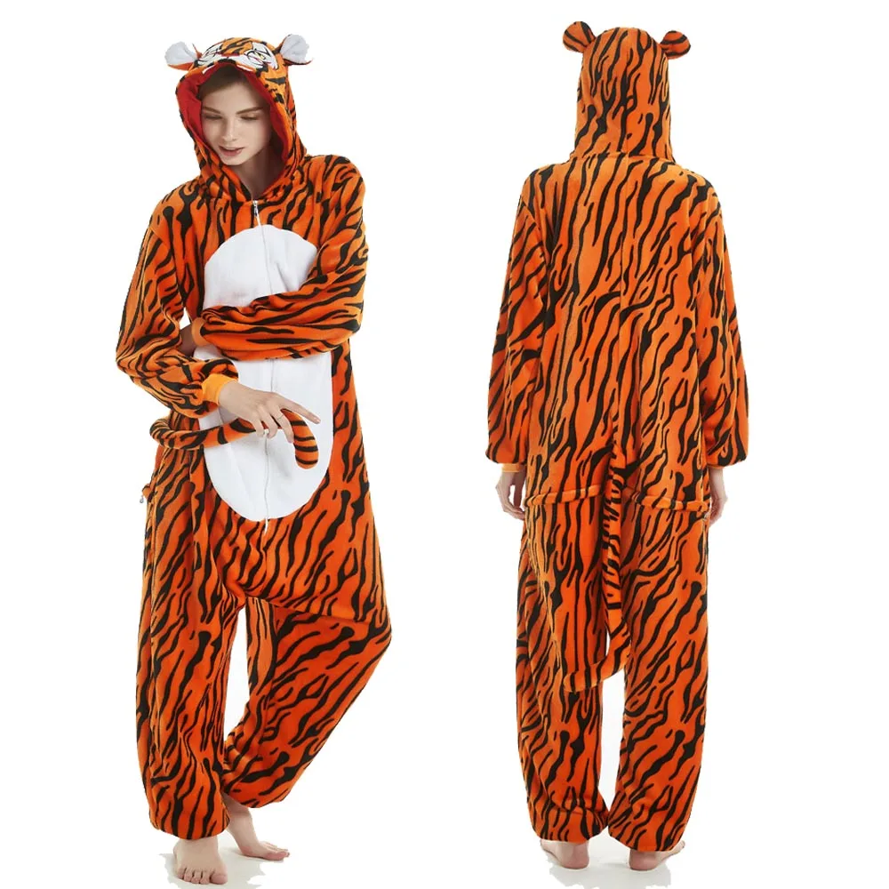 Kigurumi kombinezon zwierzęcy z kapturem plus size Szary