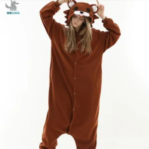 Kigurumi piżama miś dla dorosłych — ciepły kombinezon jednoczęściowy
