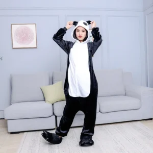 Kigurumi piżama Panda damska jednoczęściowa na Halloween i imprezy Beżowy