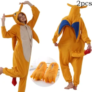 Kigurumi smok – kombinezon onesie na imprezę i cosplay Beżowy