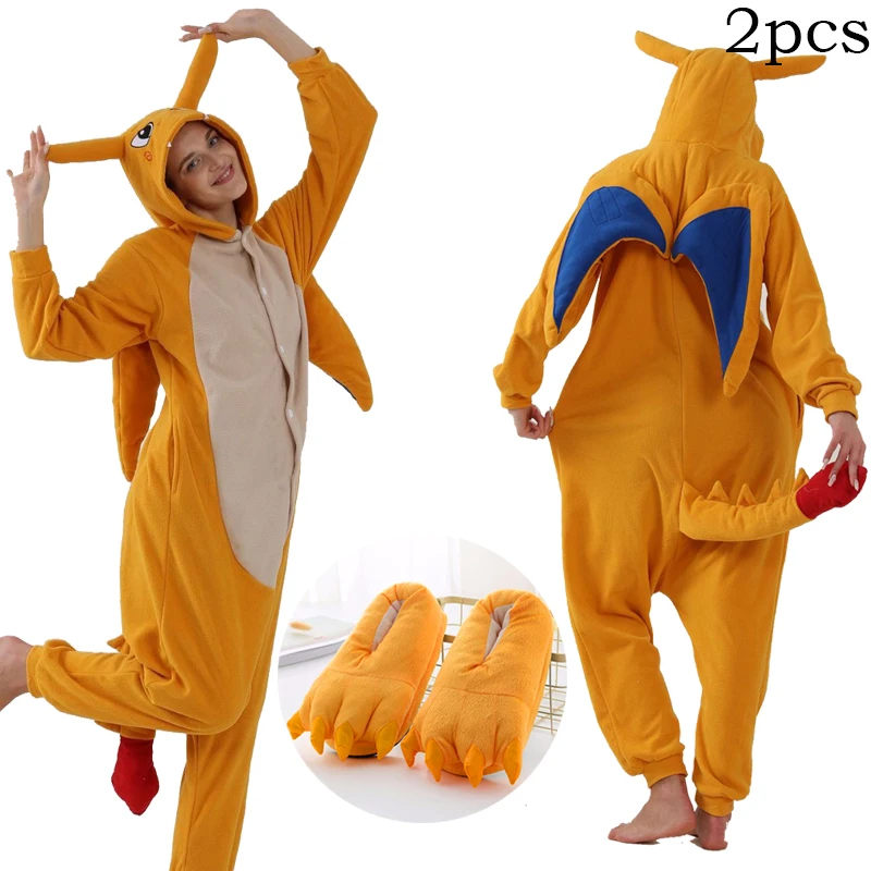 Kigurumi smok – kombinezon onesie na imprezę i cosplay Beżowy