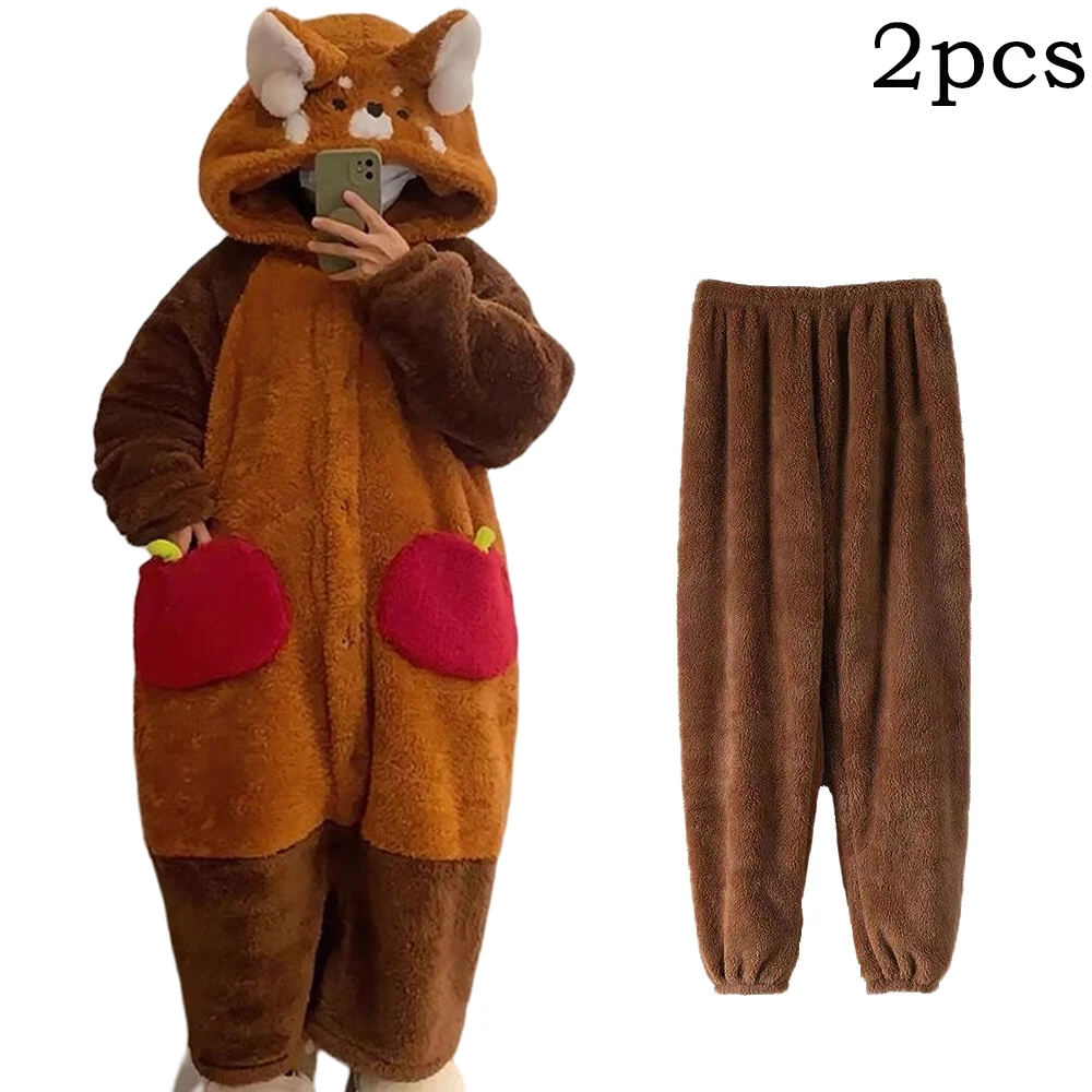 Kigurumi szop – zimowa piżama kombinezon damski Fuksja