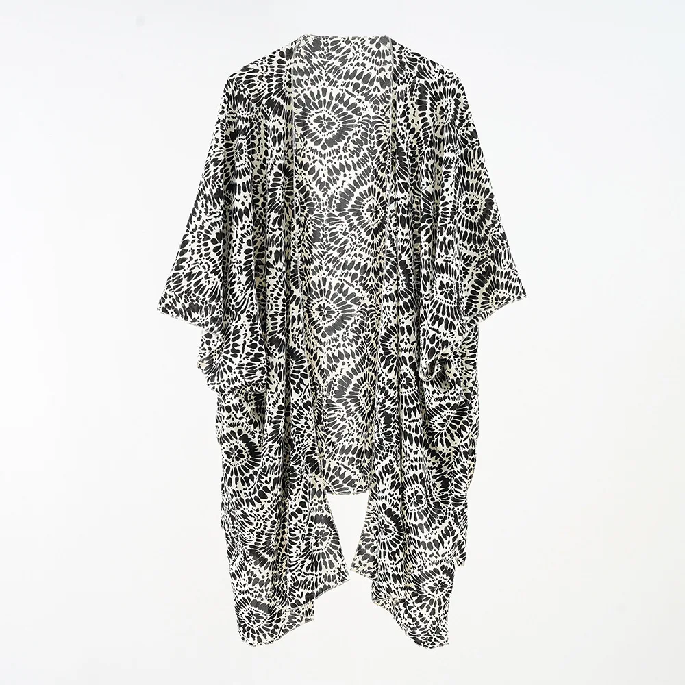 Kimono plażowe boho narzutka na strój kąpielowy Lawenda