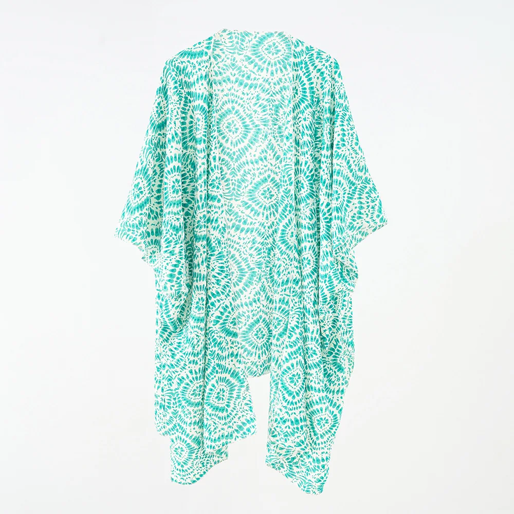 Kimono plażowe boho narzutka na strój kąpielowy Wielo