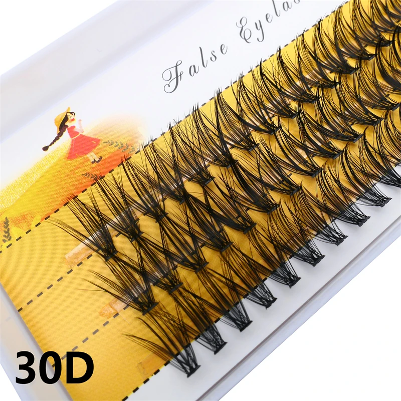 Klastry rzęs mink 3D 20D/30D – pudełko 60 pęczków naturalna czerń Czarny i srebrny