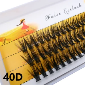 Klastry rzęs mink 3D 20D/30D – pudełko 60 pęczków naturalna czerń Róża czerwona