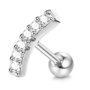Kolczyk do chrząstki ze stali 316L – srebrny piercing helix tragus dla kobiet 16G Złoty kolor