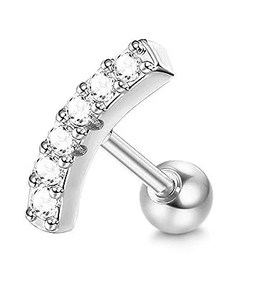 Kolczyk do chrząstki ze stali 316L – srebrny piercing helix tragus dla kobiet 16G Złoty kolor