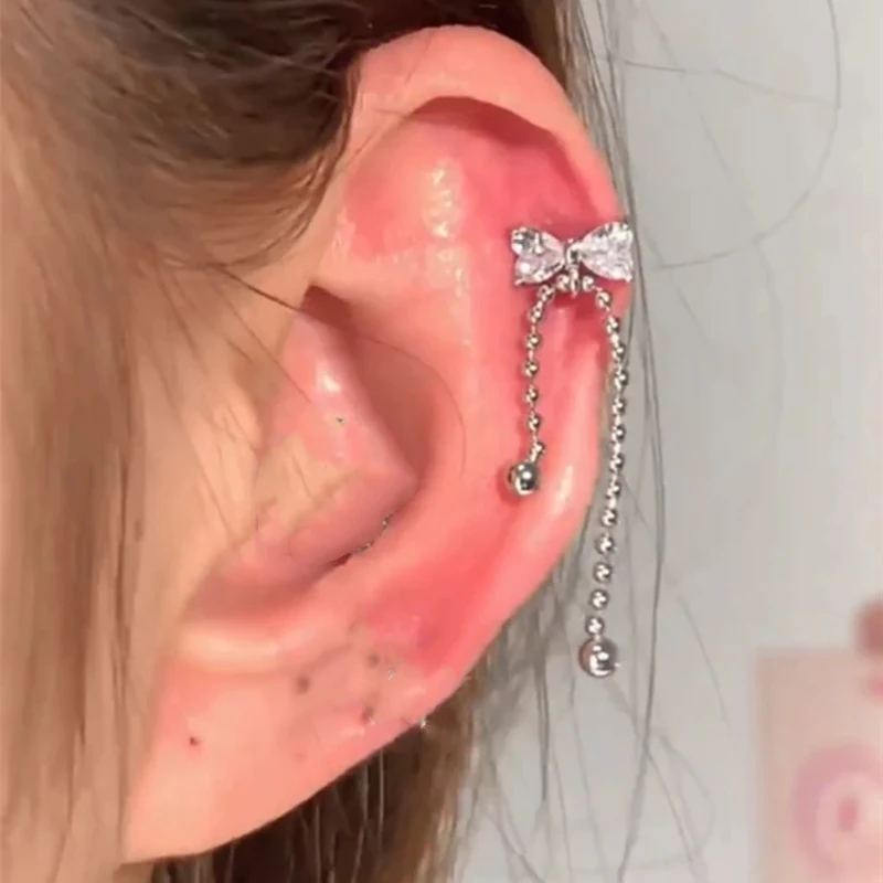 Kolczyk piercing gwiazda miłość cyrkon stal 316L Y2K Antyczna miedź platerowana